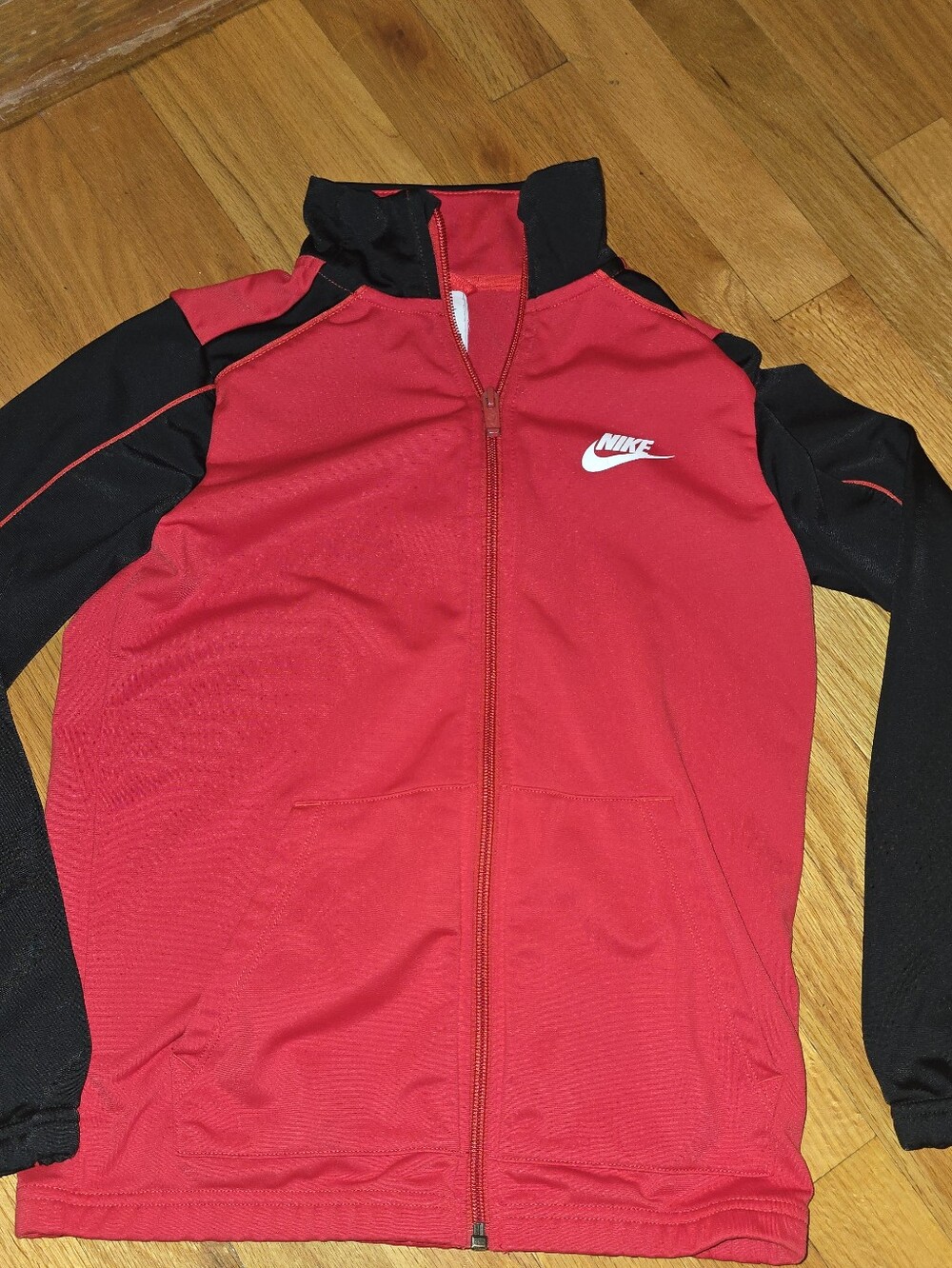 Nike Size Medium Youth Black & Red Zip Up Jacket